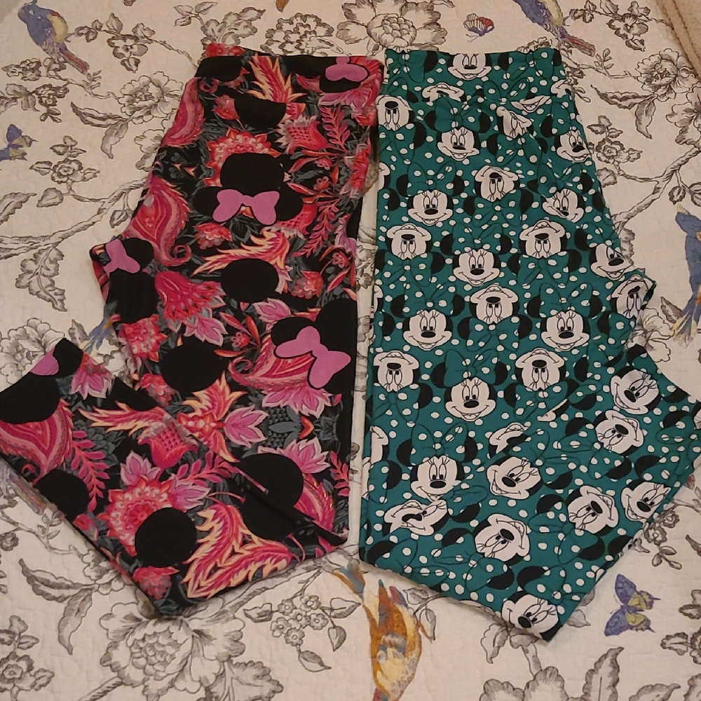 LulaRoe Women's Disney Minnie Mouse Leggings- 2 Pair Tall & Curvy